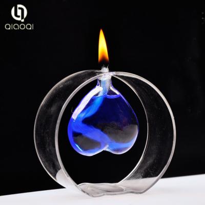 China Creative transparent love glass oil lamp special wedding gift for sale