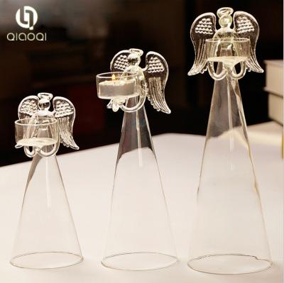 China Practical Good Quality angle shape glass candle holder handmade for sale