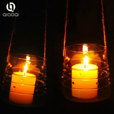 China Clear Glass Professional Design tubular glass candle holder Custom Logo Printed for sale