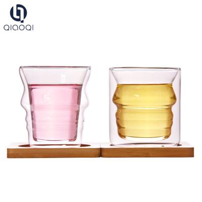 China New Style Economic 200ml double wall glass cup factory for sale