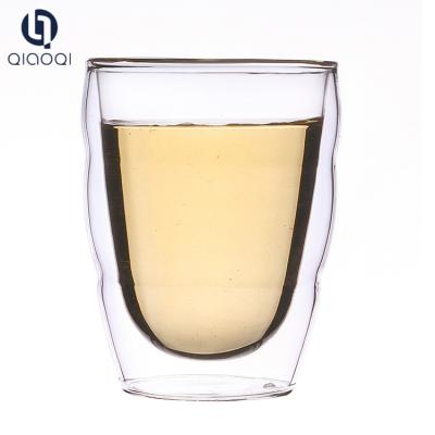 China Direct Factory Price Unique Design double wall glass mug with custom LOGO printing for sale