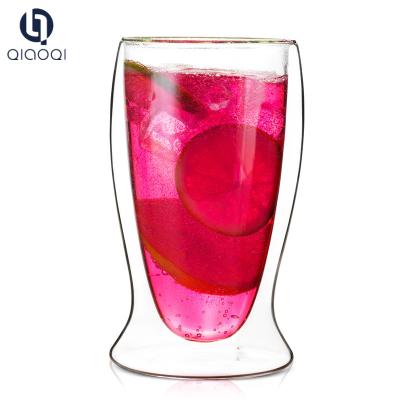 China Heat Resisting Welcome Wholesale 350ml custom double layer tea glass cup for sale