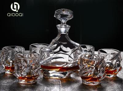 China Professional manufacturer Lead Free Clear Glass brand glass decanter set for sale