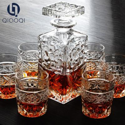 China Fast Delivery Cost Price clear glass decanter whiskey set for sale