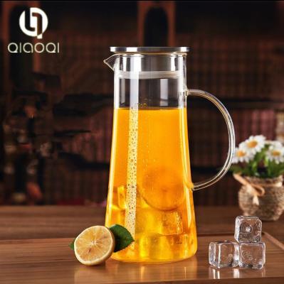 China wholesale heat resistant flower tea water bottle borosilicate glass tea pot 1.5L home decorative for sale