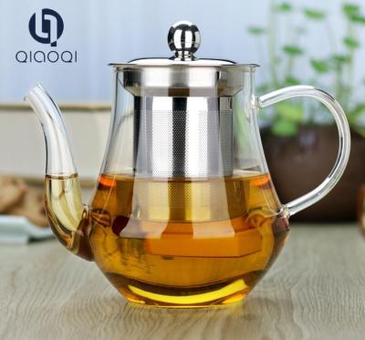 China Best Price custom glass tea pot with tea strainer at bottom Price for sale