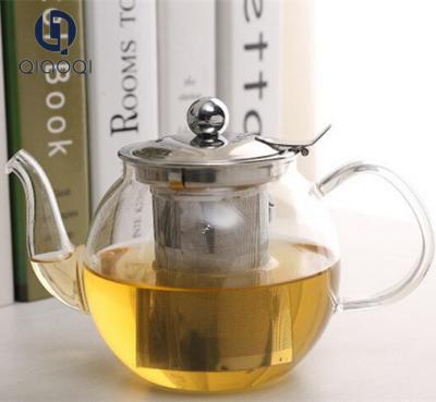 China 800ml Handmade Glass Teapot With Stainless Steel Infuser for sale