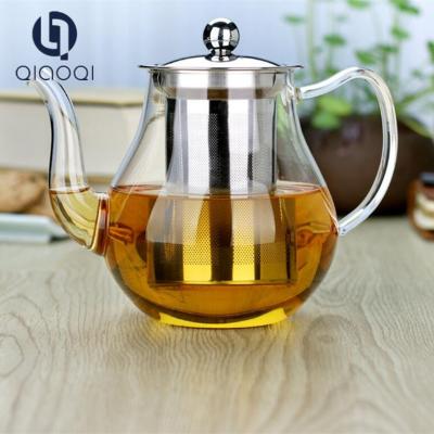 China 650ml Handmade High Quality Borosilicate Glass Teapot to Cooking Tea for sale