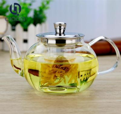 China Convenient teapot with mental filter Well design High quality tea container and glass teapot for sale