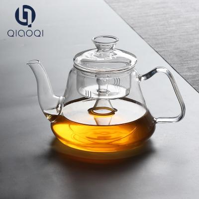 China 1.2L Chinese Design Good Quality Hand Blown Glass Tea Pot for sale