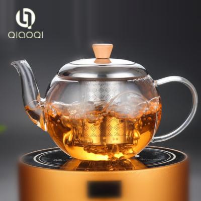 China Wholesale Borosilicate Lead Free Clear Glass straight shape glass tea pot for sale