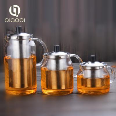 China Desktop Decoration Promotional handmade 1000ml glass tea pot for sale