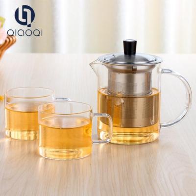 China Clear Glass Hot Sale Popular Fashion Design 350ml glass tea pot with strainer for sale