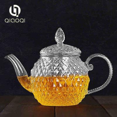 China Cheap Price glass tea pot with strainer 400ml for sale