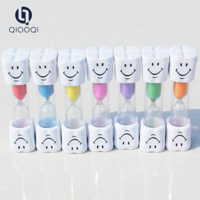 China Hot selling 2mins smile face tooth timer hourglass for kids for sale