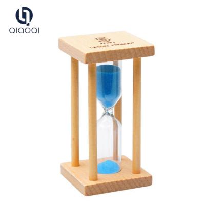 China Factory wooden 10 minutes 15 minutes square hourglass custom LOGO for sale