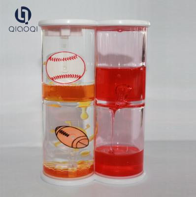 China Manufacturer Cheap liquid oil acrylic hourglass sand timer for gift for sale