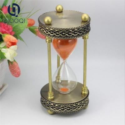 China factory direct sale metal frame glass hourglass timer for meeting for sale