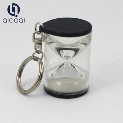 China Acrylic key chain hourglass Kids Toy Small Hourglass Plastic Sand Timer for sale