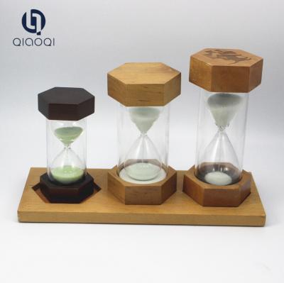 China High-grade Wooden hourglass set  business gifts customized for sale