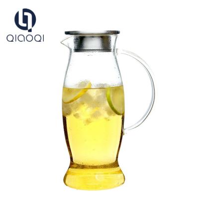 China 1500CC cool kettle Heat-resistant Glass water Tea pot With Infuser for sale