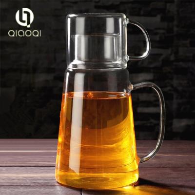 China 1500CC cool kettle Heat-resistant Glass water Tea pot With Cup for sale