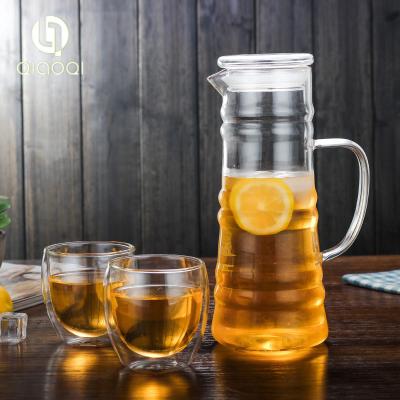 China Hot sell home usage large capacity cold water kettle glass pot for sale