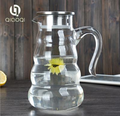 China Large Capacity Hot Selling Glass Pitcher Iced Tea Beverage Carafe Water Jug 1800ml for sale