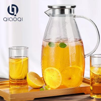 China 2.6L cool water jug glass juice jug with handle manufacturer for sale