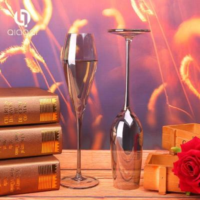 China Custom handmade OEM electroplate laser etched wine glass for sale