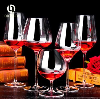 China Entertaining Drinks Dessert Clear Stemmed Wine Glasses Goblet for sale