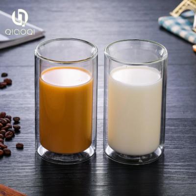China Factory Price 2018 New Design double wall glass cup for coffee milk for sale