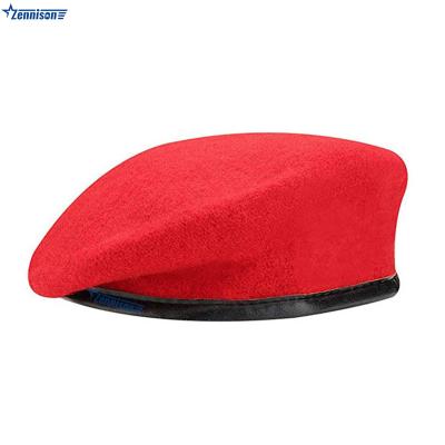 China 100% Wool Solid Color Mens Woomen Custom Military Beret Hat Unisex à venda