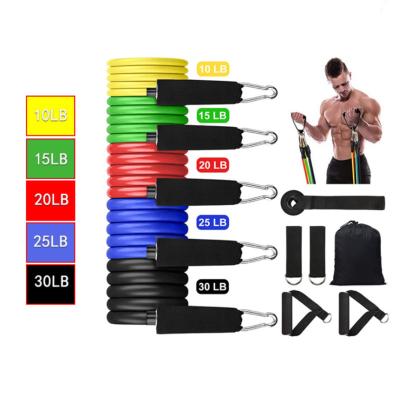 China Muscle Training TPE Pull Up Resistance Bands 1.2m 11 Pcs Set for sale