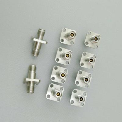 China 2.92mm RF To Coaxial Adapter 40GHz Female To Female With Flange A29F29FF4 for sale