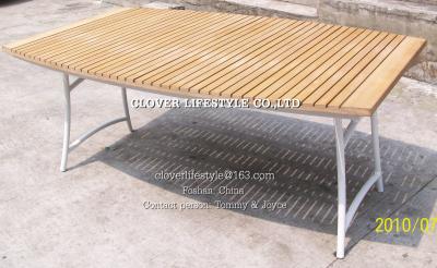 China Teak wood table with aluminum frame  for Home. Hotel, Garden and Beach by Clover Lifestyle Outdoor Furniture for sale