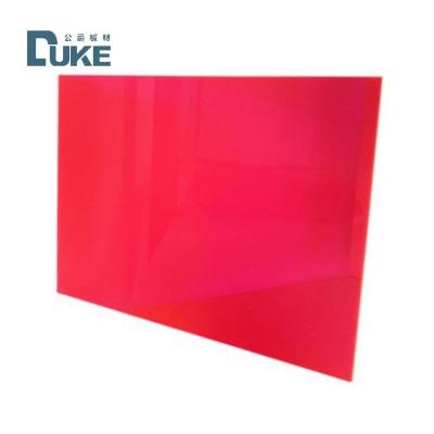 China UV Resistance Fluorescent Transparent Red / Pink Cast Acrylic Perspex Sheet For Advertising zu verkaufen
