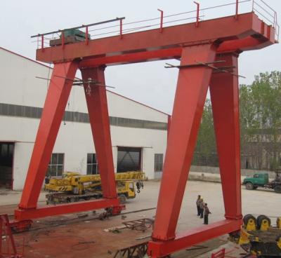 China Multifunctional Grab Bucket Outdoor Gantry Crane 50T Double Beam Smooth Starting Stopping for sale