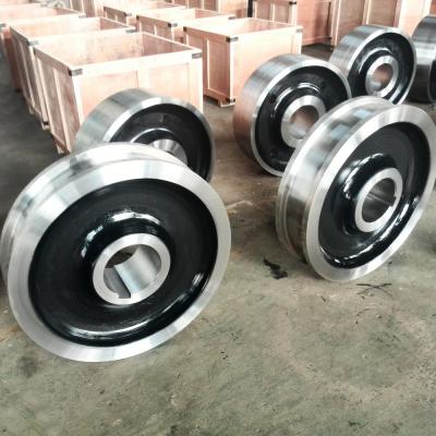 China Cast Iron Crane Trolley Wheels 300-2300mm Diameter For Railway Cart Applied Mining for sale