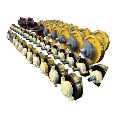 Chine Poulie de poulie de tambour de bloc d'acier de fonte de conteneur de roues de chariot à grue de pièce forgéee à vendre