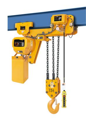 China 7.5 Ton Low Headroom Trolley Hoist 6.6m/min High Efficiency Long Working Life for sale
