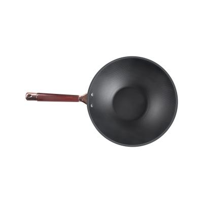 China 32cm Uncoated Cast Iron Pan Induction 9.5cm Height Non Stick For Stewing for sale