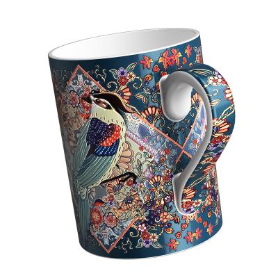 China Cuckoo Bone China Coffee Mugs Drinking 400ml With Multiple Shaft Colors for sale