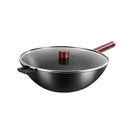 China Heatproof Kitchen Frying Pans Wok Cooking Pan PFLUON Coating 20cm Handle for sale