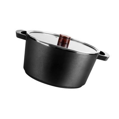 China Lightweight 24cm Thick Bottom Stock Pot Induction Milk Pan Non Textured for sale