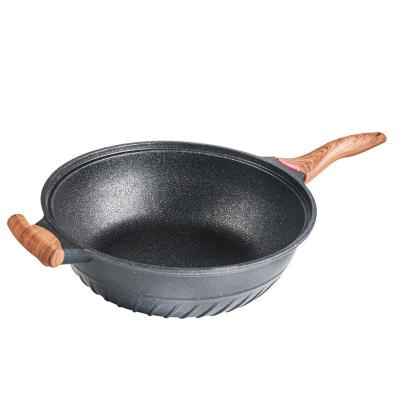 China Grey 32cm Frying Pan Flat Round Non Stick Pan Micro Pressure 6.62kg for sale