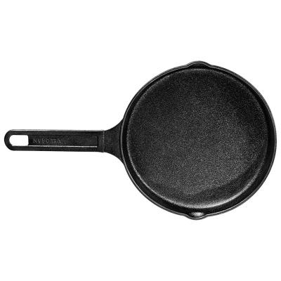 Chine le Cookware de la fonte 2.1kg filtrent la texture faisante frire de 24cm Pan Thickened Bottom Drawing à vendre