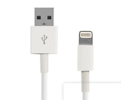 China Cabo branco original de USB do telefone celular, cabo do carregador do iPhone de transferência de 5V 2.4A à venda