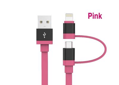 China 2 in 1 Cell Phone USB Cable Micro to 8 Pin Connectors USB Phone Charger Cable for sale