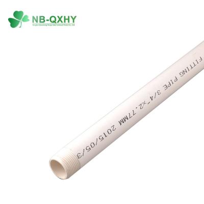 China UV Protection PVC Plastic BS Standard Male Thread CPVC UPVC Water White Pipe 1/2
